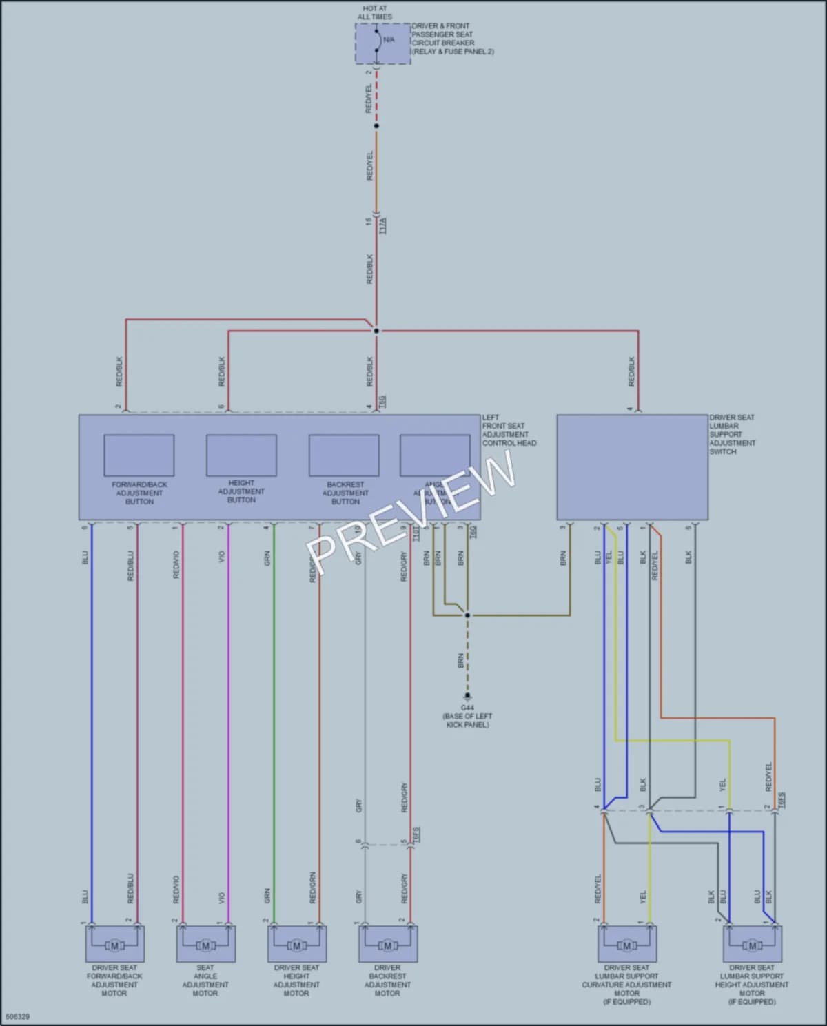 2018 Volkswagen Passat Power Seats wiring diagram preview