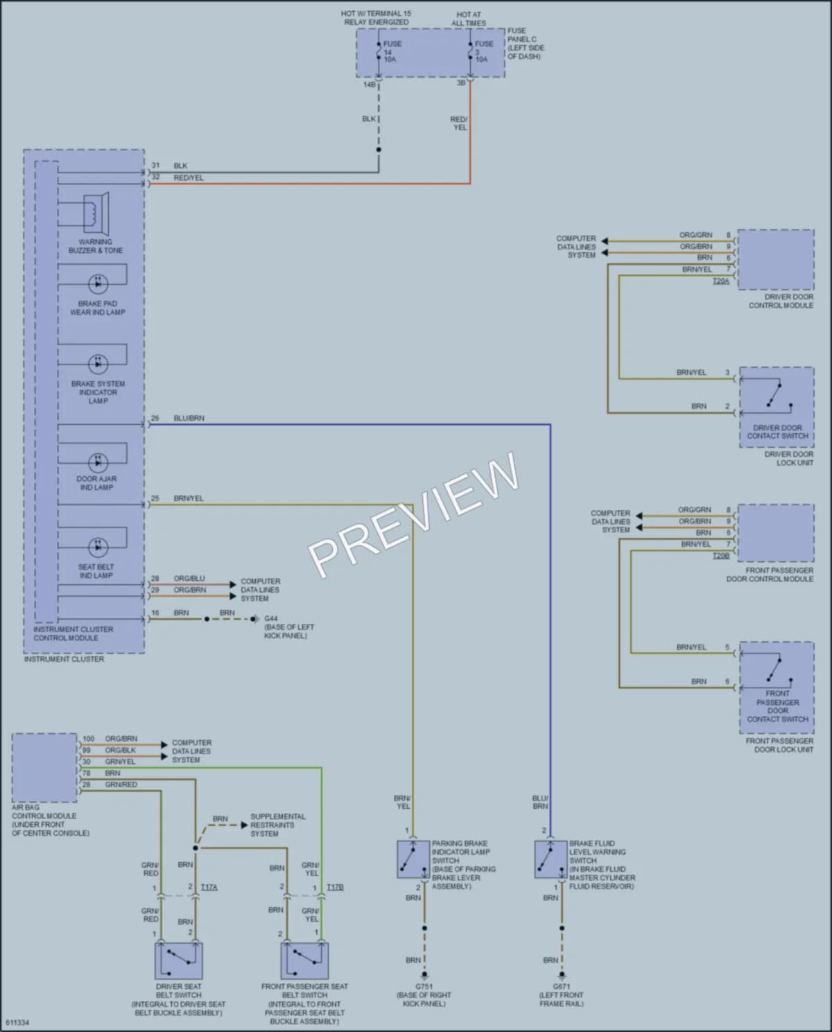 2018 Volkswagen Passat Warning Systems wiring diagram preview