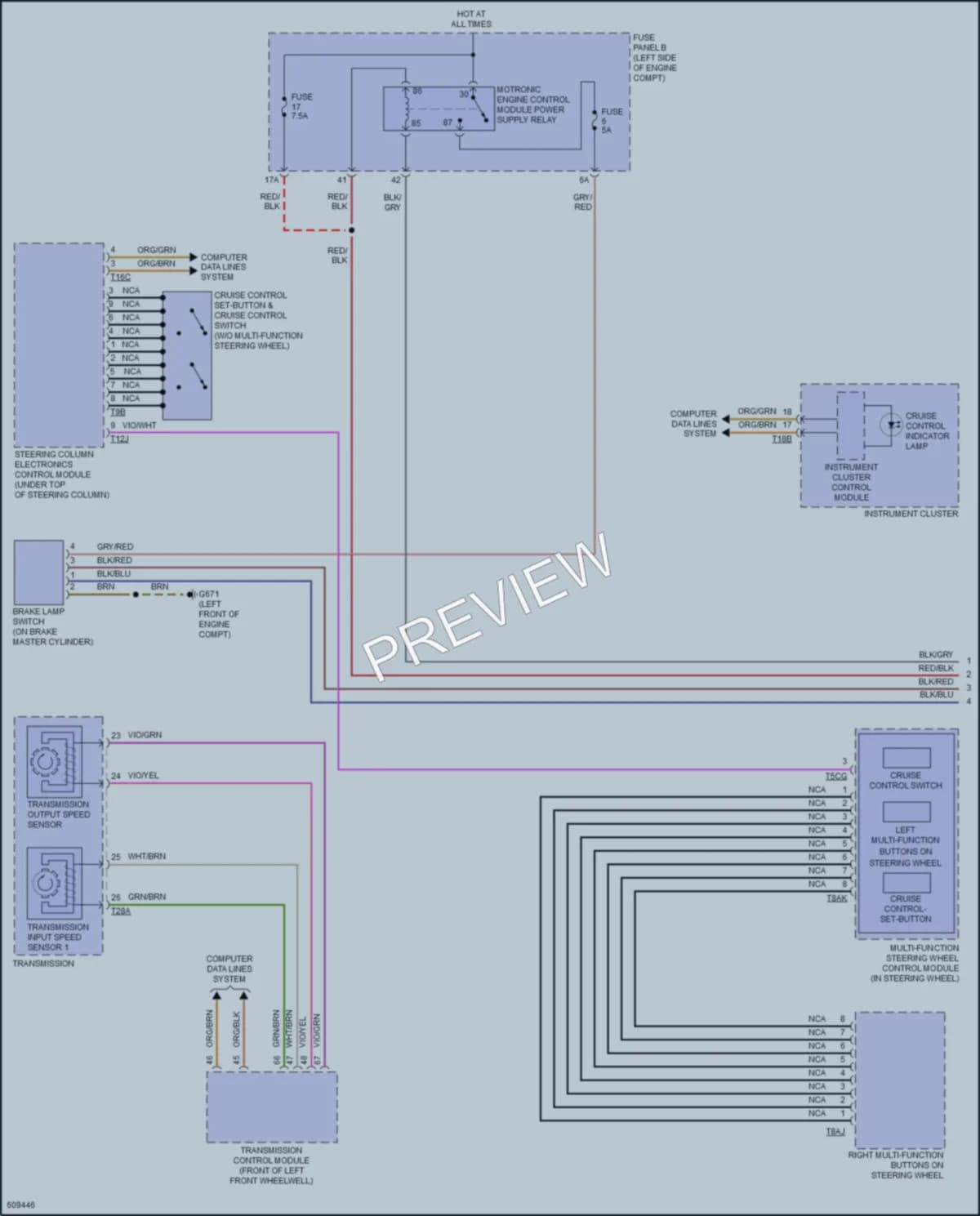 2018 Volkswagen Tiguan Cruise Control wiring diagram preview