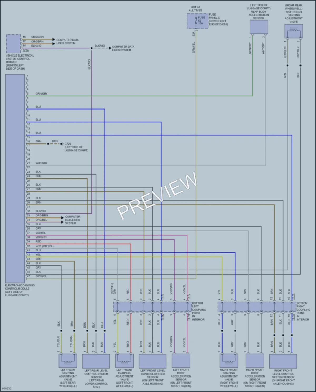 2018 Volkswagen Tiguan Electronic Suspension wiring diagram preview