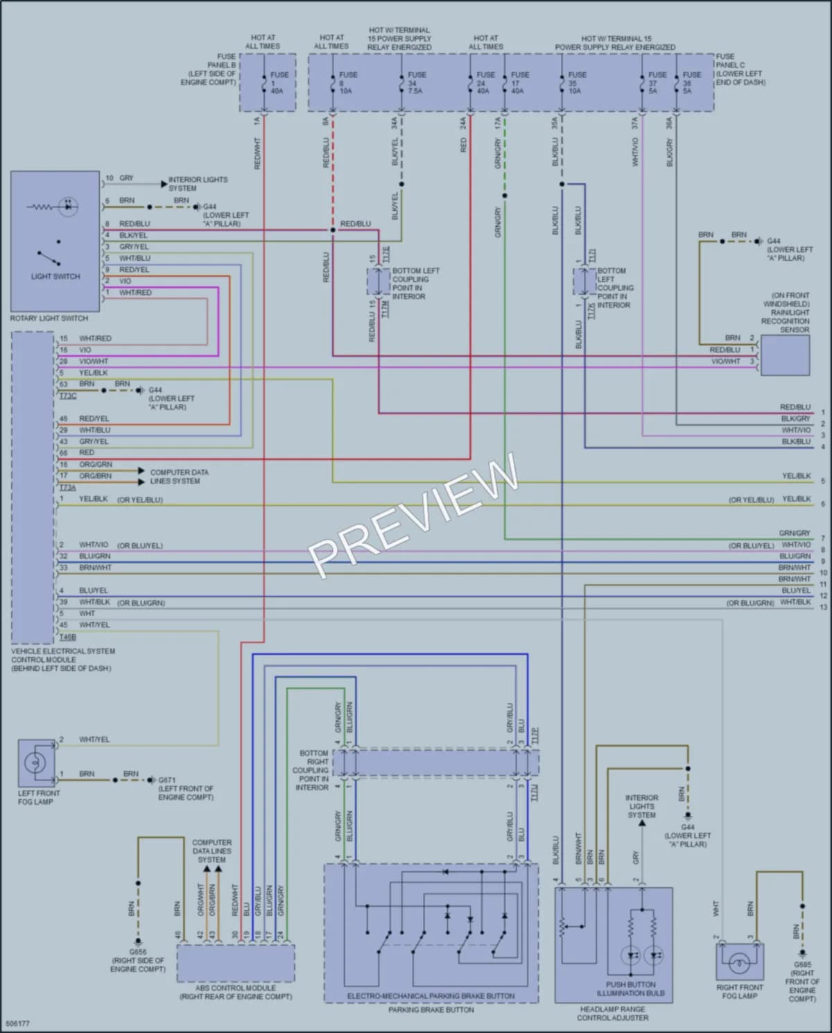 2018 Volkswagen Tiguan Headlights wiring diagram preview
