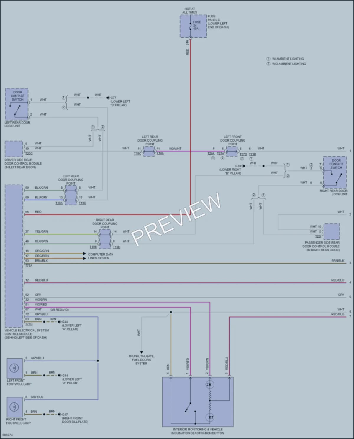 2018 Volkswagen Tiguan Interior Lights wiring diagram preview