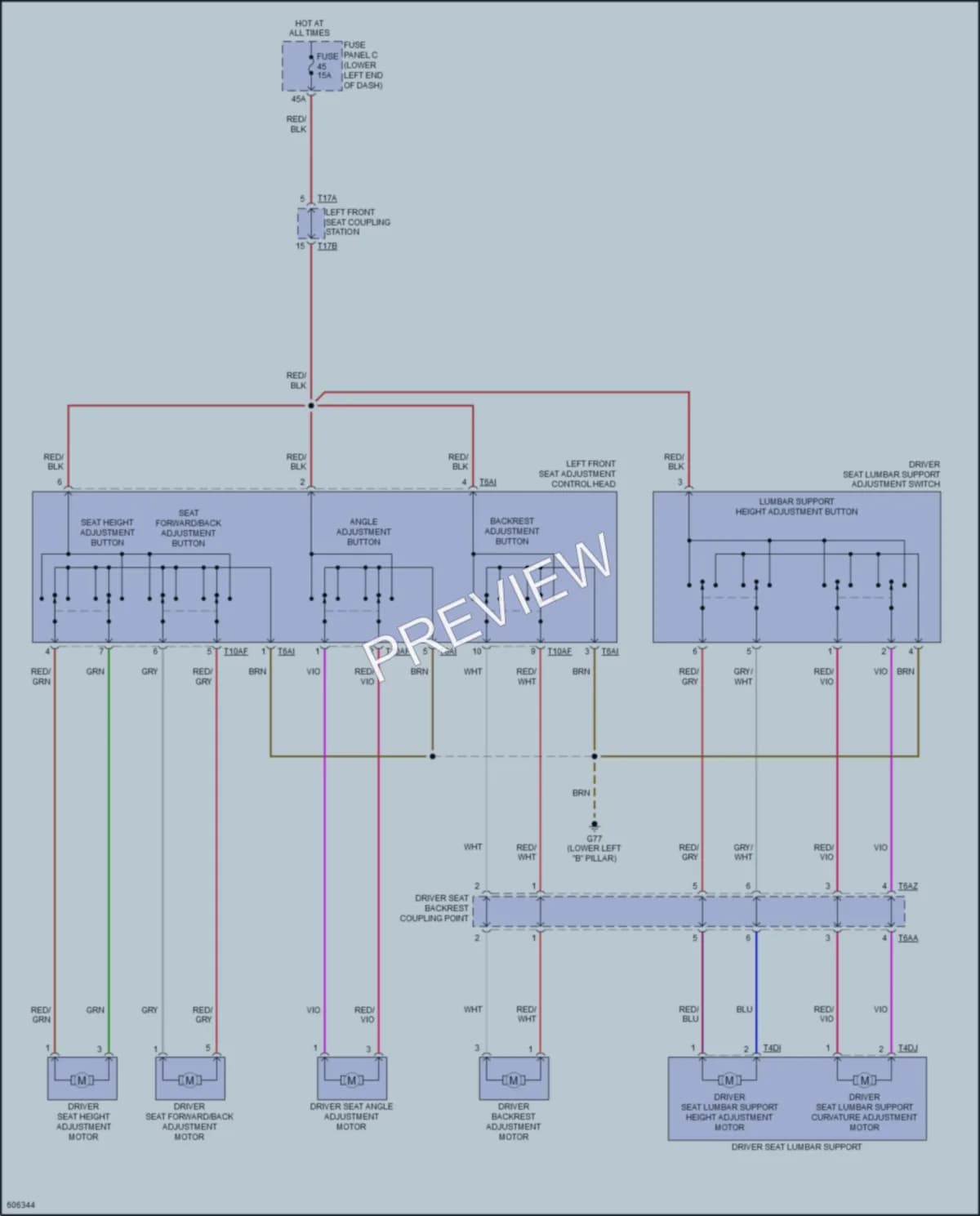 2018 Volkswagen Tiguan Power Seats wiring diagram preview