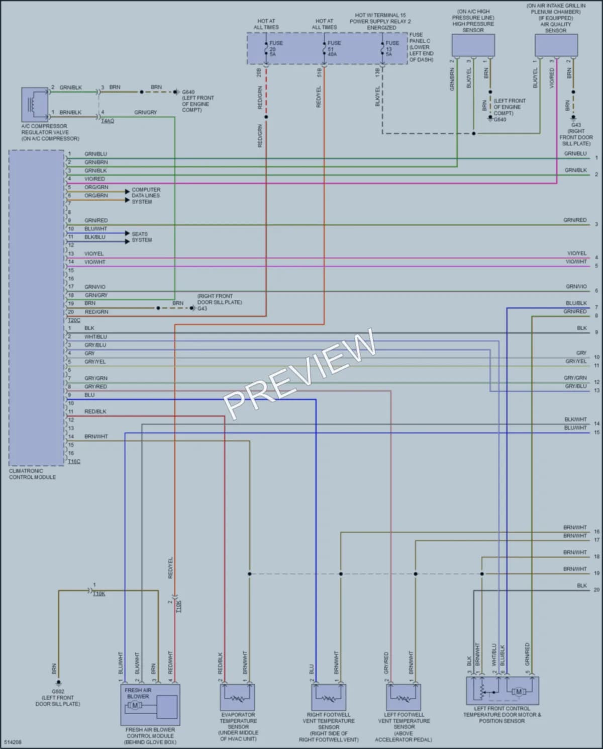 2018 Volkswagen TiguanLimited Air Conditioning wiring diagram preview
