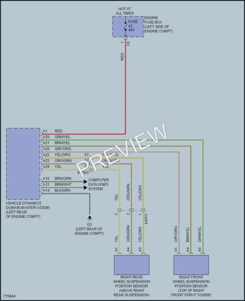 2018 Volvo XC90 Electronic Suspension wiring diagram preview