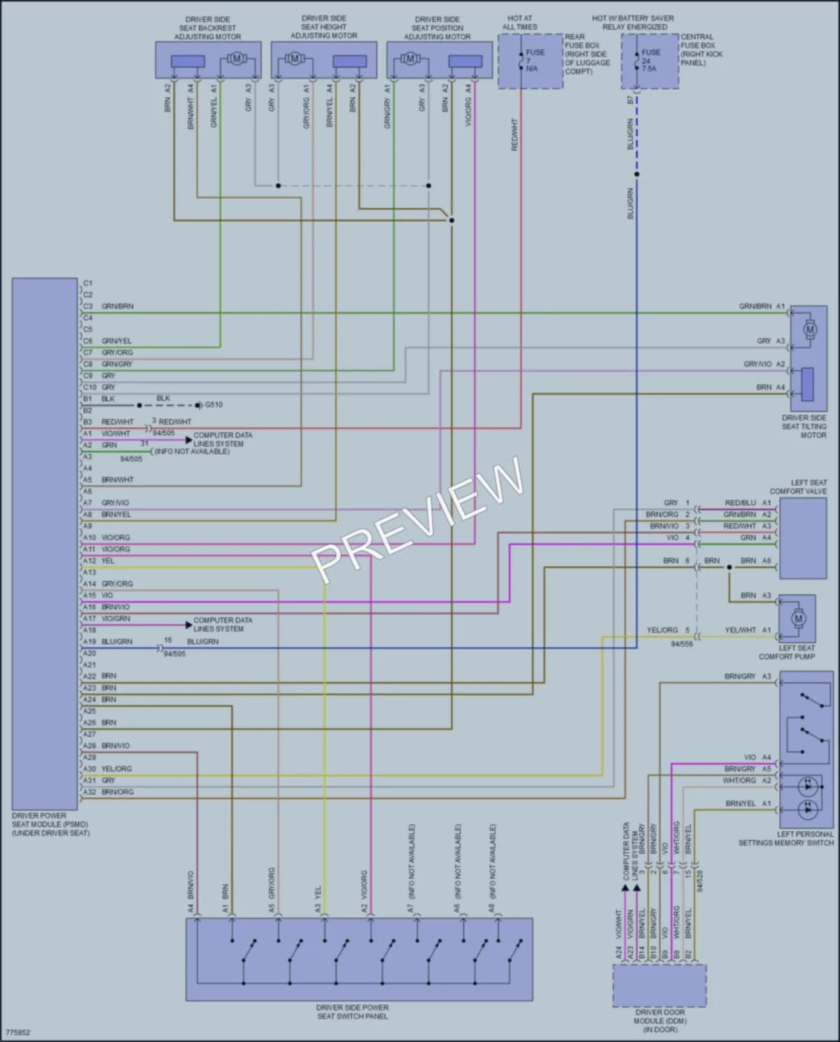2018 Volvo XC90 Memory Systems wiring diagram preview