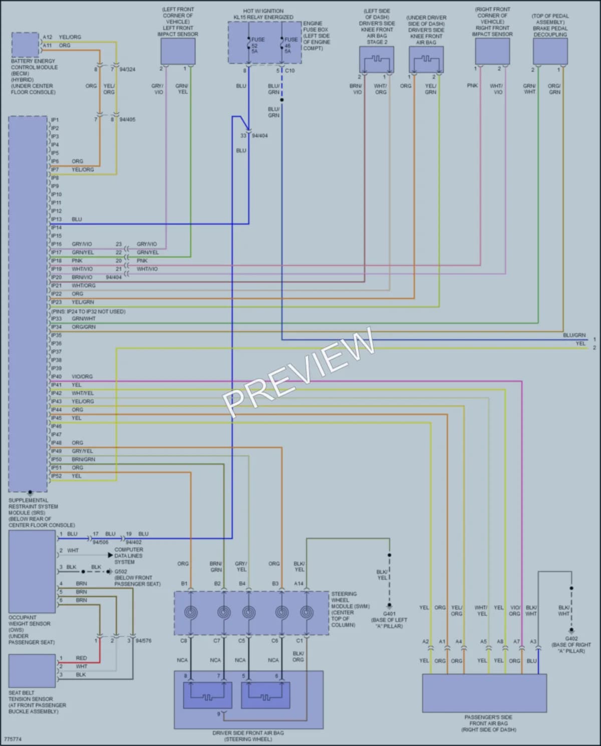 2018 Volvo XC90 Supplemental Restraints wiring diagram preview