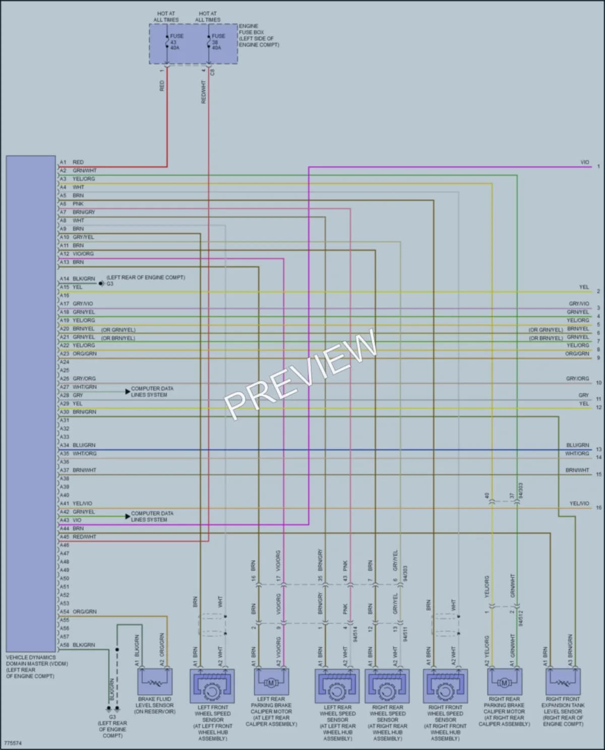 2018 Volvo XC90PlugIn Anti Lock Brakes wiring diagram preview