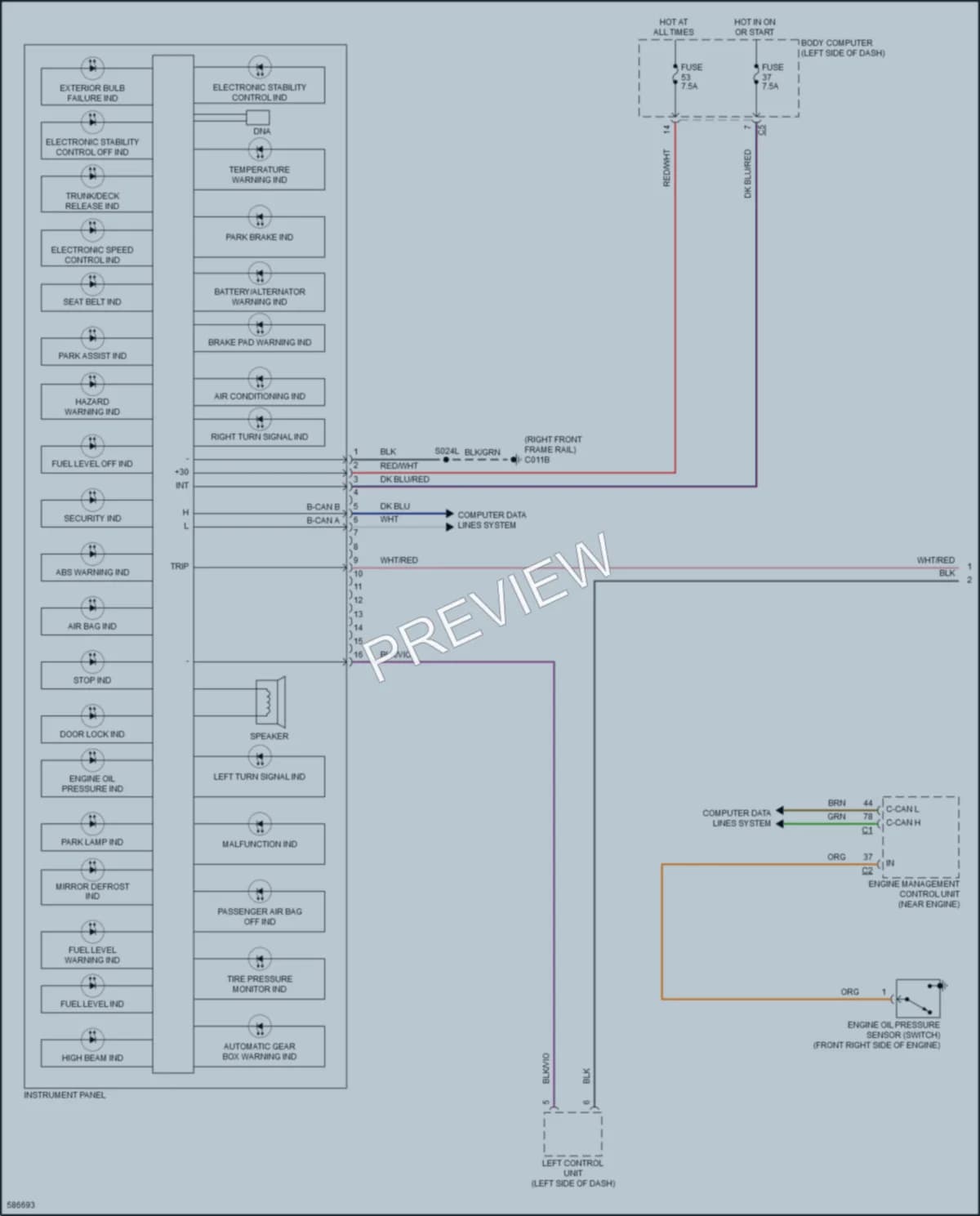 2019 AlfaRomeo 4C Instrument Cluster wiring diagram preview
