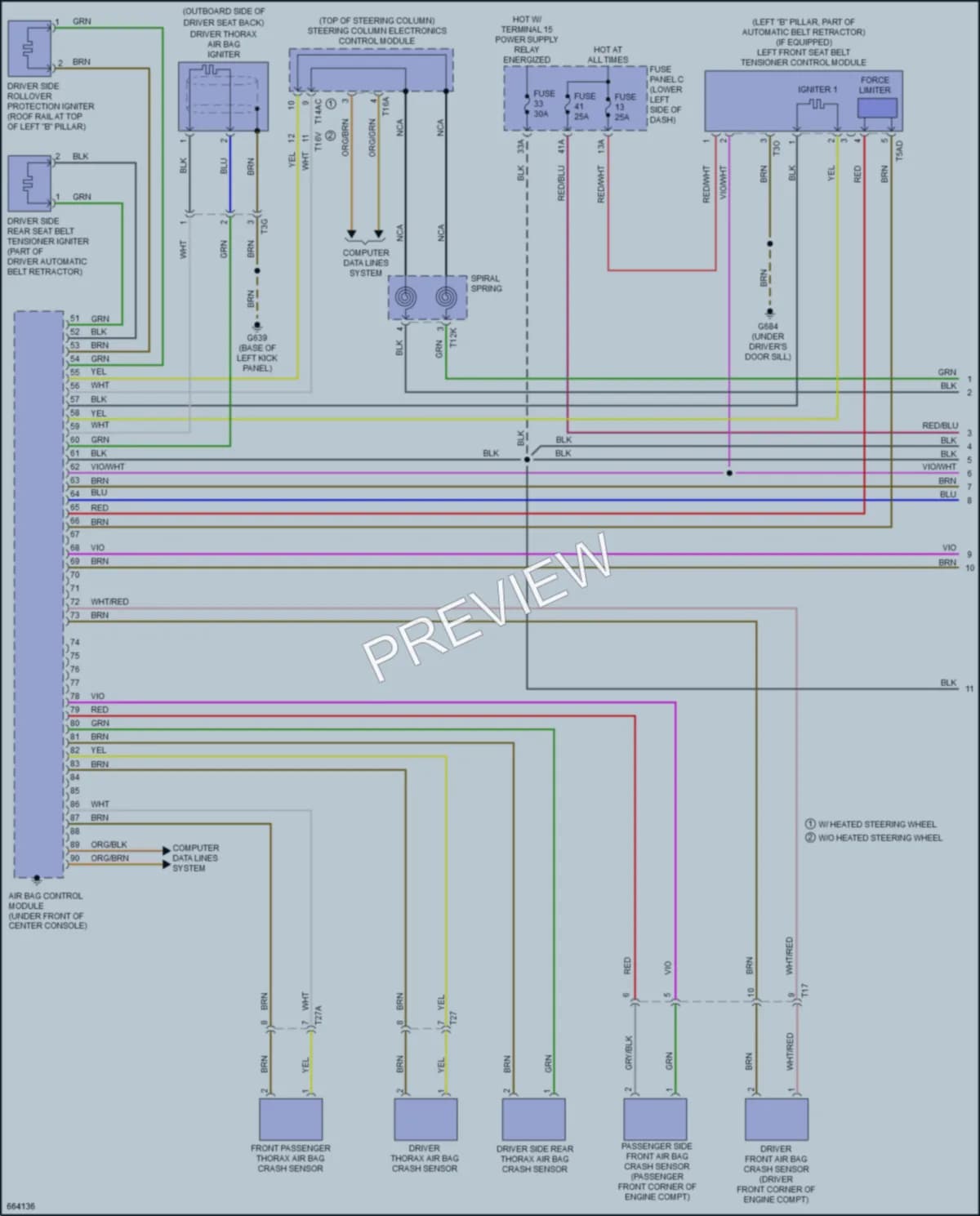 2019 Audi A3 Supplemental Restraints wiring diagram preview