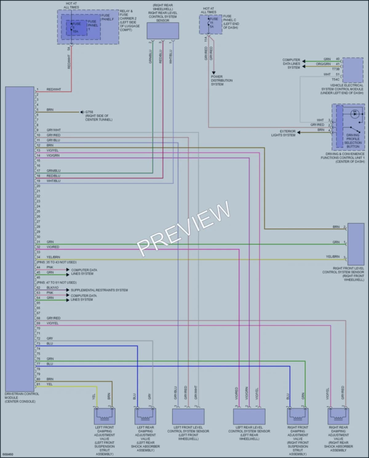2019 Audi A4 Electronic Suspension wiring diagram preview