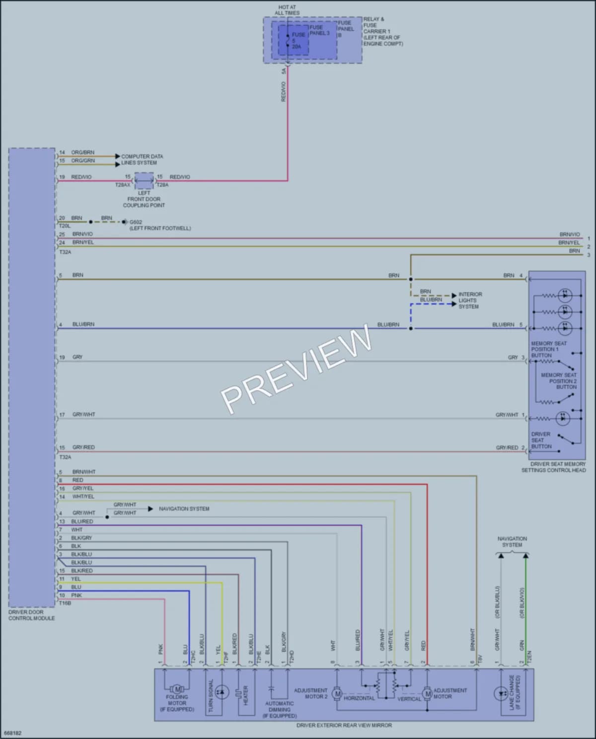 2019 Audi A4 Memory Systems wiring diagram preview