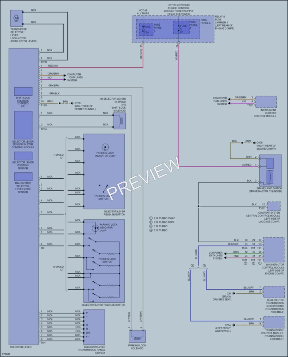 2019 Audi A4 Shift Interlock wiring diagram preview