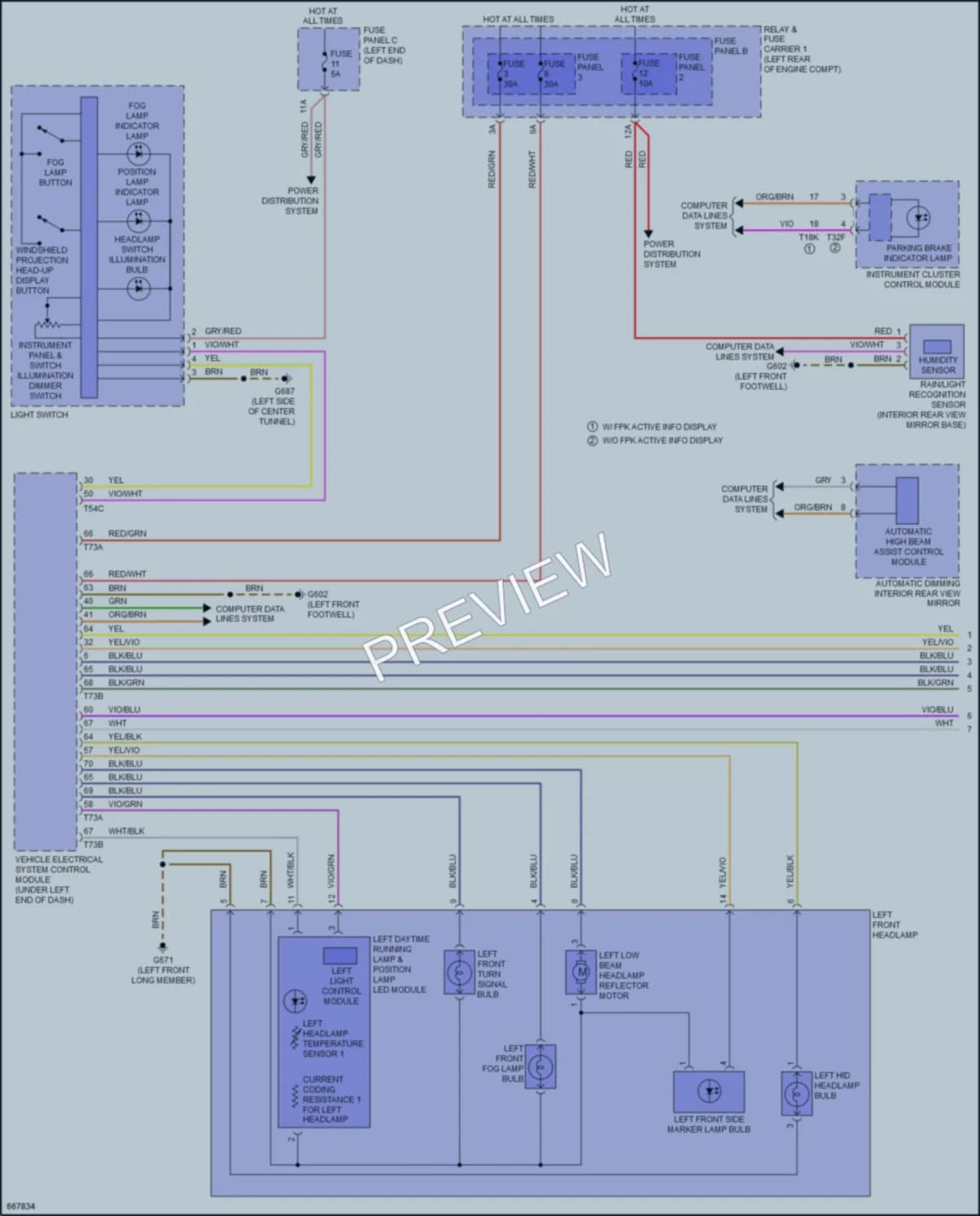 2019 Audi A4allroad Headlights wiring diagram preview