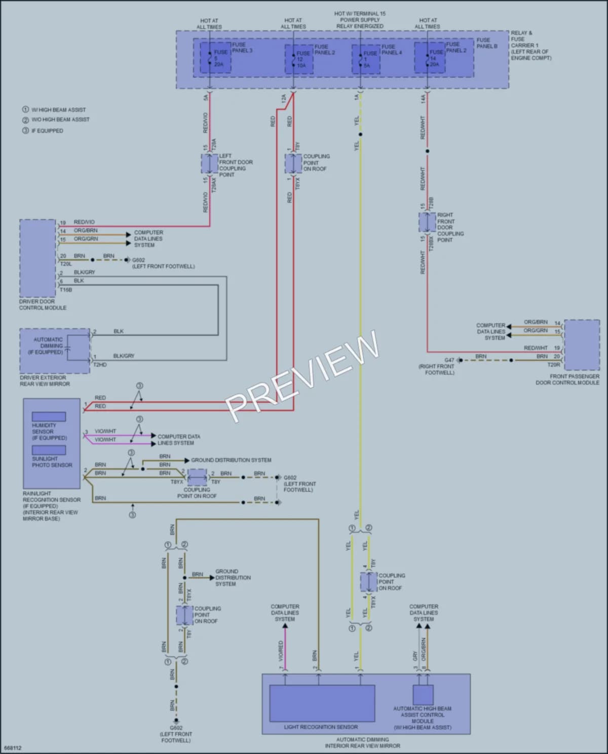 2019 Audi A4allroad Power Mirrors wiring diagram preview