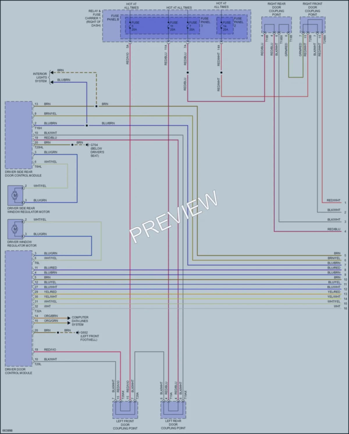 2019 Audi A4allroad Power Windows wiring diagram preview
