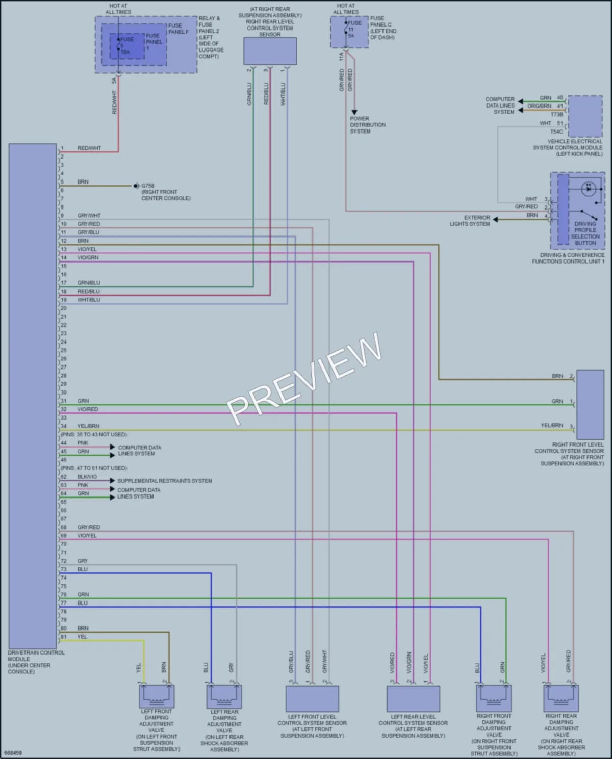 2019 Audi A5 Electronic Suspension wiring diagram preview