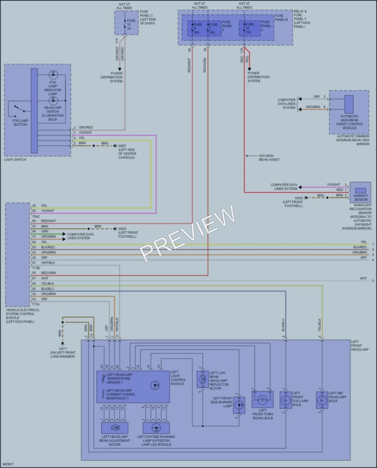 2019 Audi A5 Headlights wiring diagram preview