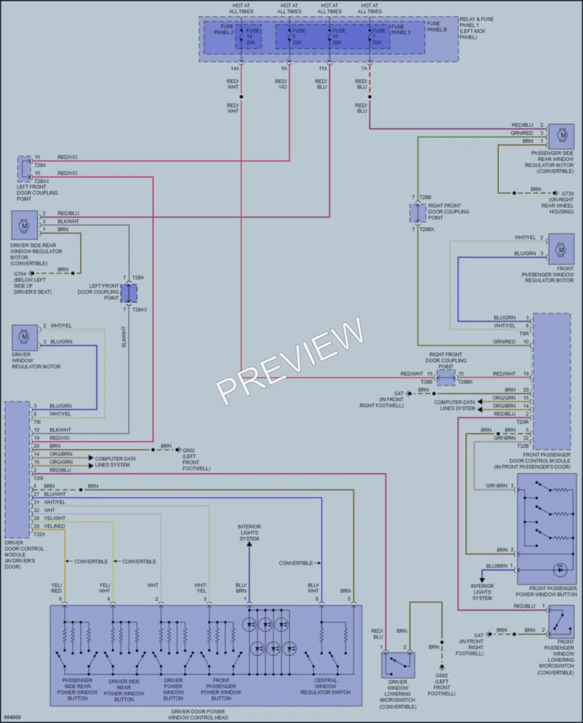 2019 Audi A5 Power Windows wiring diagram preview