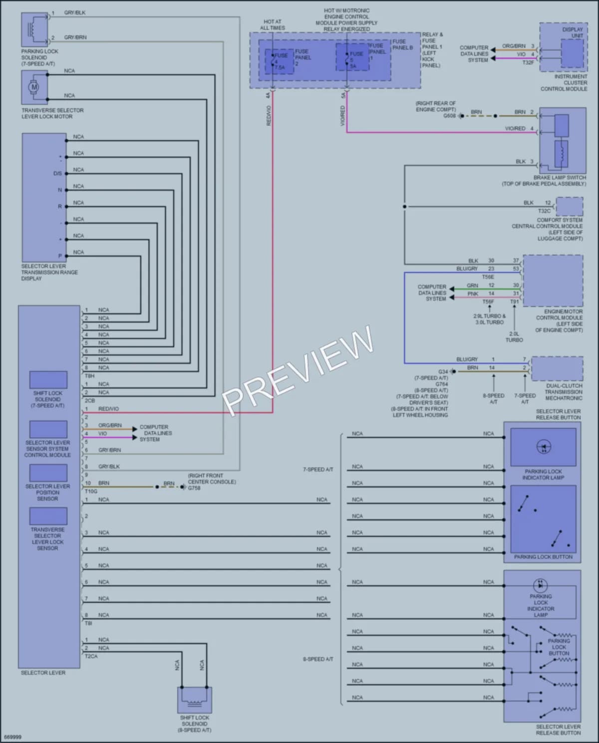 2019 Audi A5 Shift Interlock wiring diagram preview
