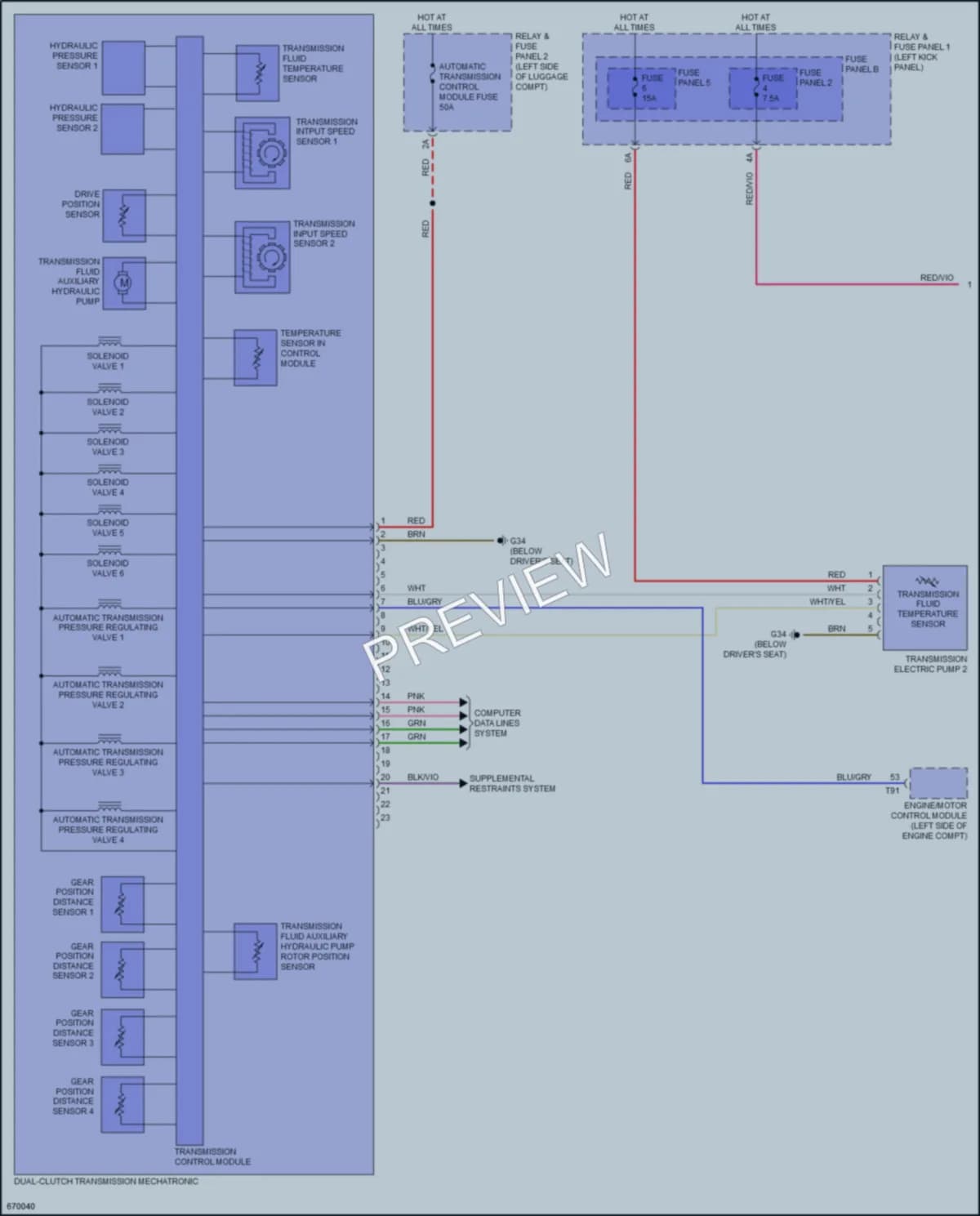 2019 Audi A5 Transmission wiring diagram preview
