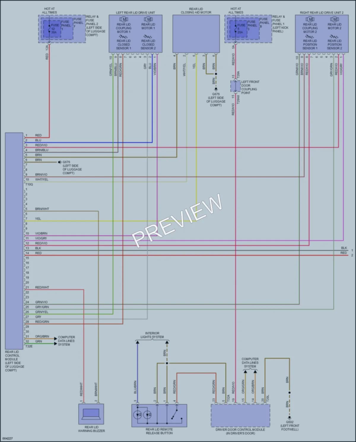 2019 Audi A5 Trunk Tailgate Fuel Door wiring diagram preview