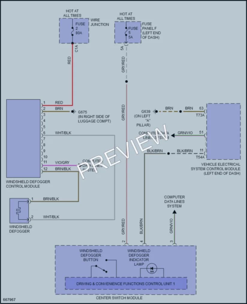 2019 Audi A6 Defoggers wiring diagram preview