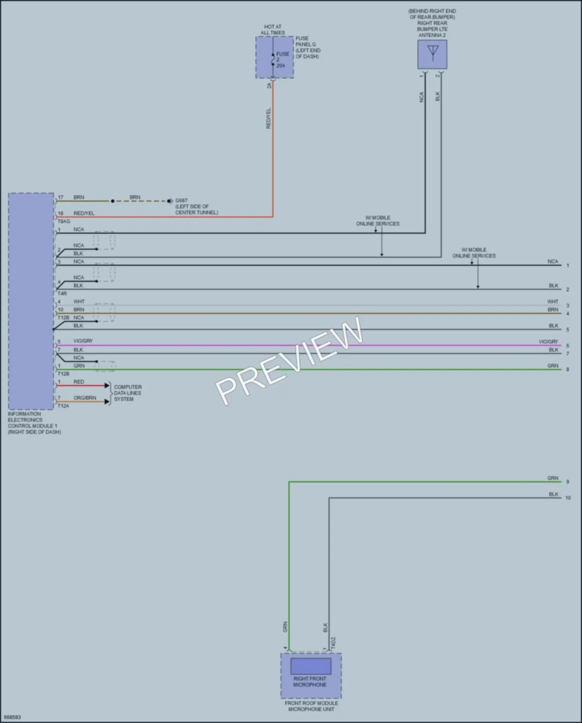 2019 Audi A6 Navigation wiring diagram preview