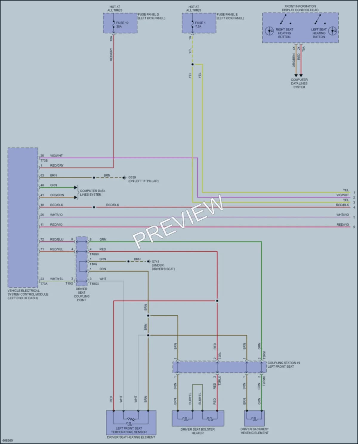 2019 Audi A6 Power Seats wiring diagram preview