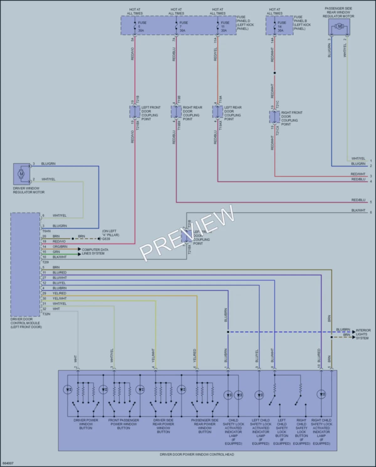 2019 Audi A6 Power Windows wiring diagram preview