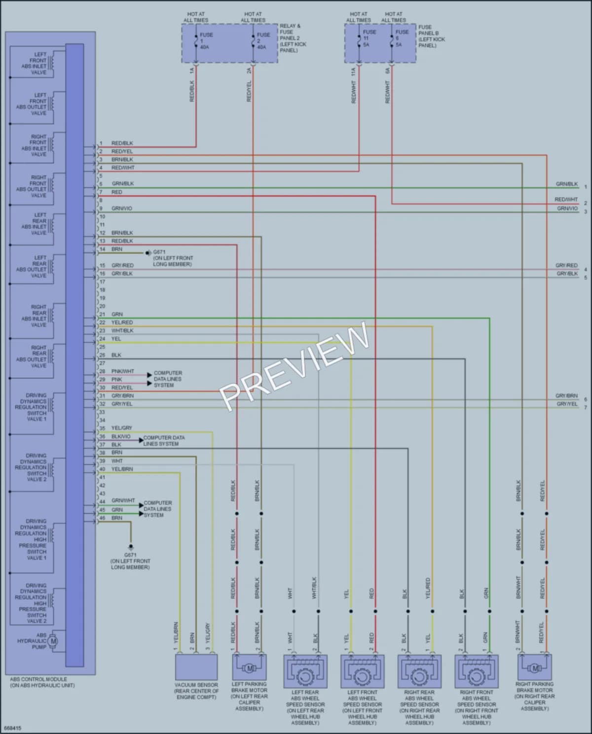 2019 Audi A7 Anti Lock Brakes wiring diagram preview