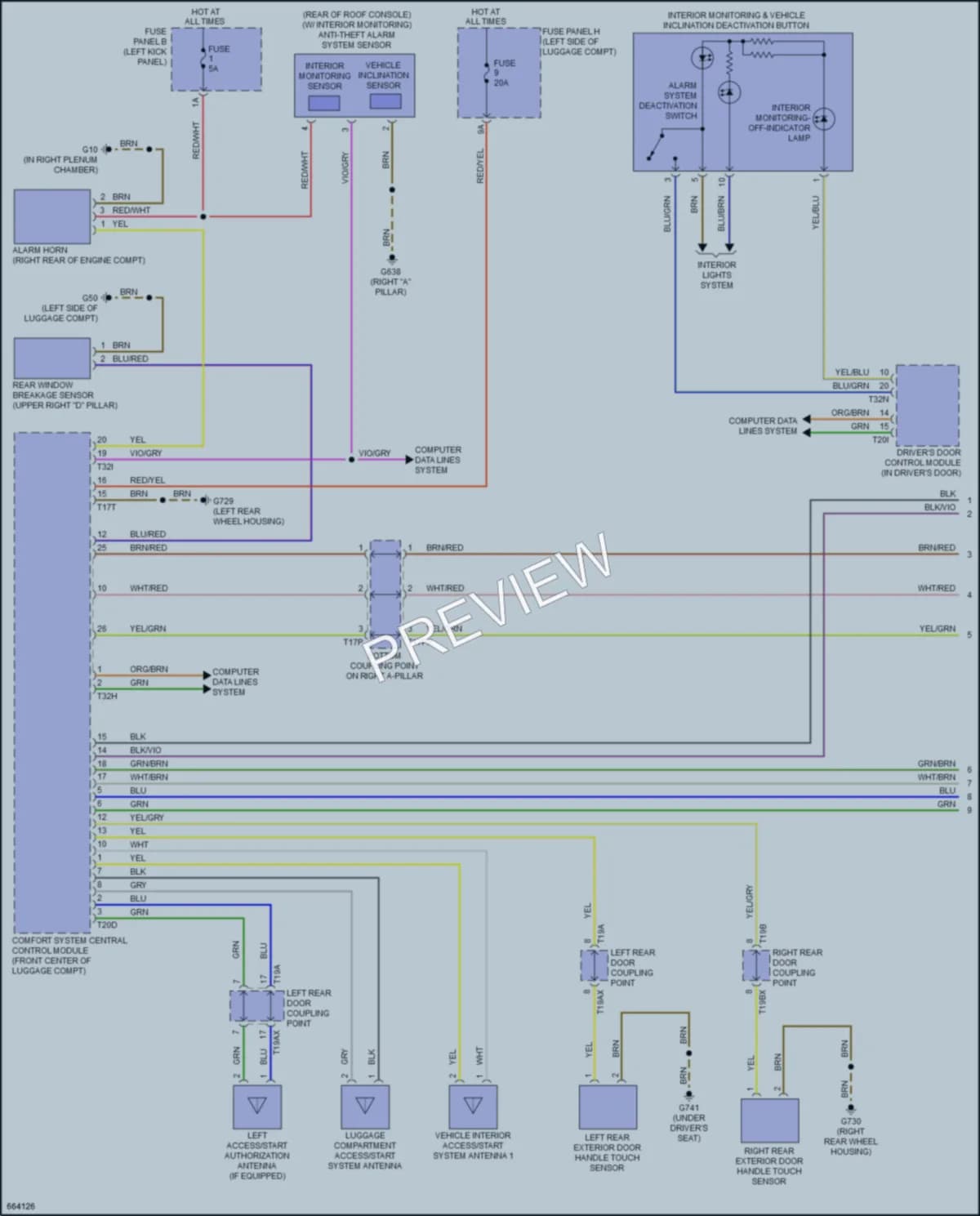 2019 Audi A7 Anti Theft wiring diagram preview