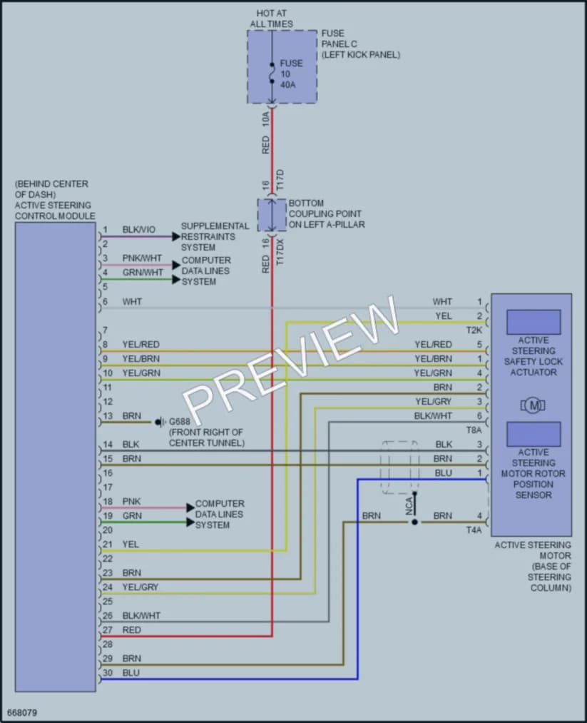 2019 Audi A7 Electronic Power Steering wiring diagram preview
