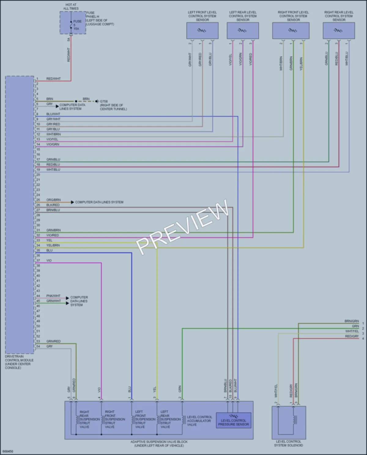 2019 Audi A7 Electronic Suspension wiring diagram preview