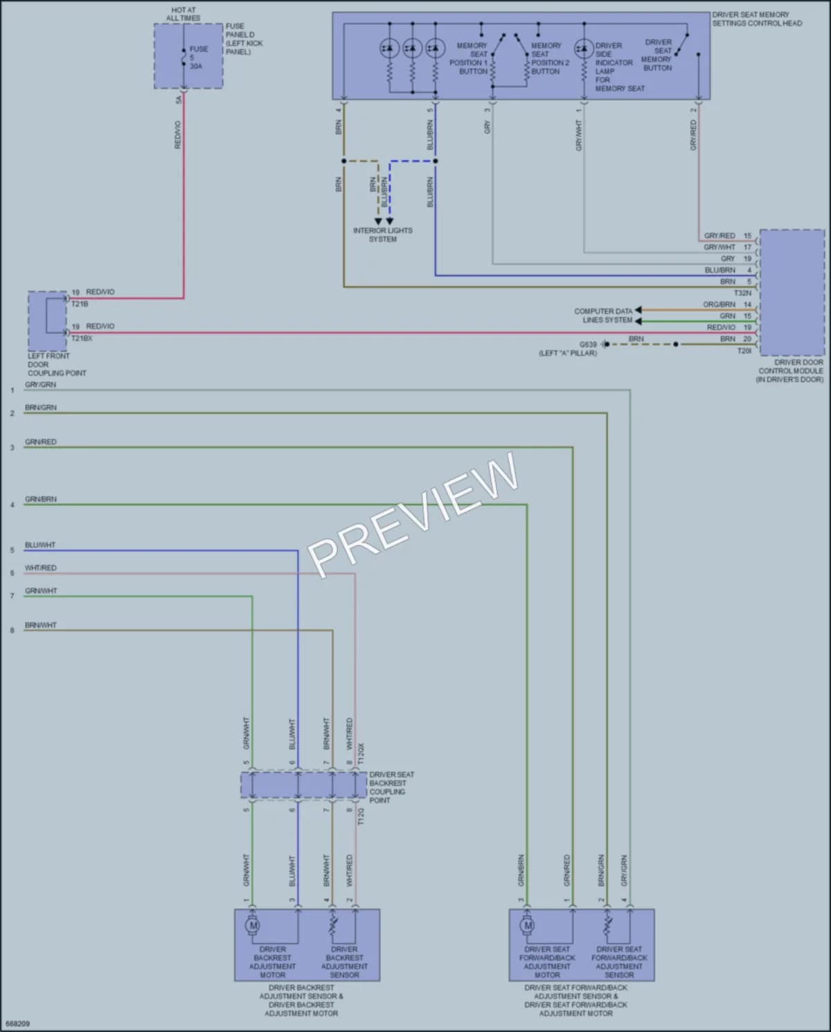 2019 Audi A7 Memory Systems wiring diagram preview