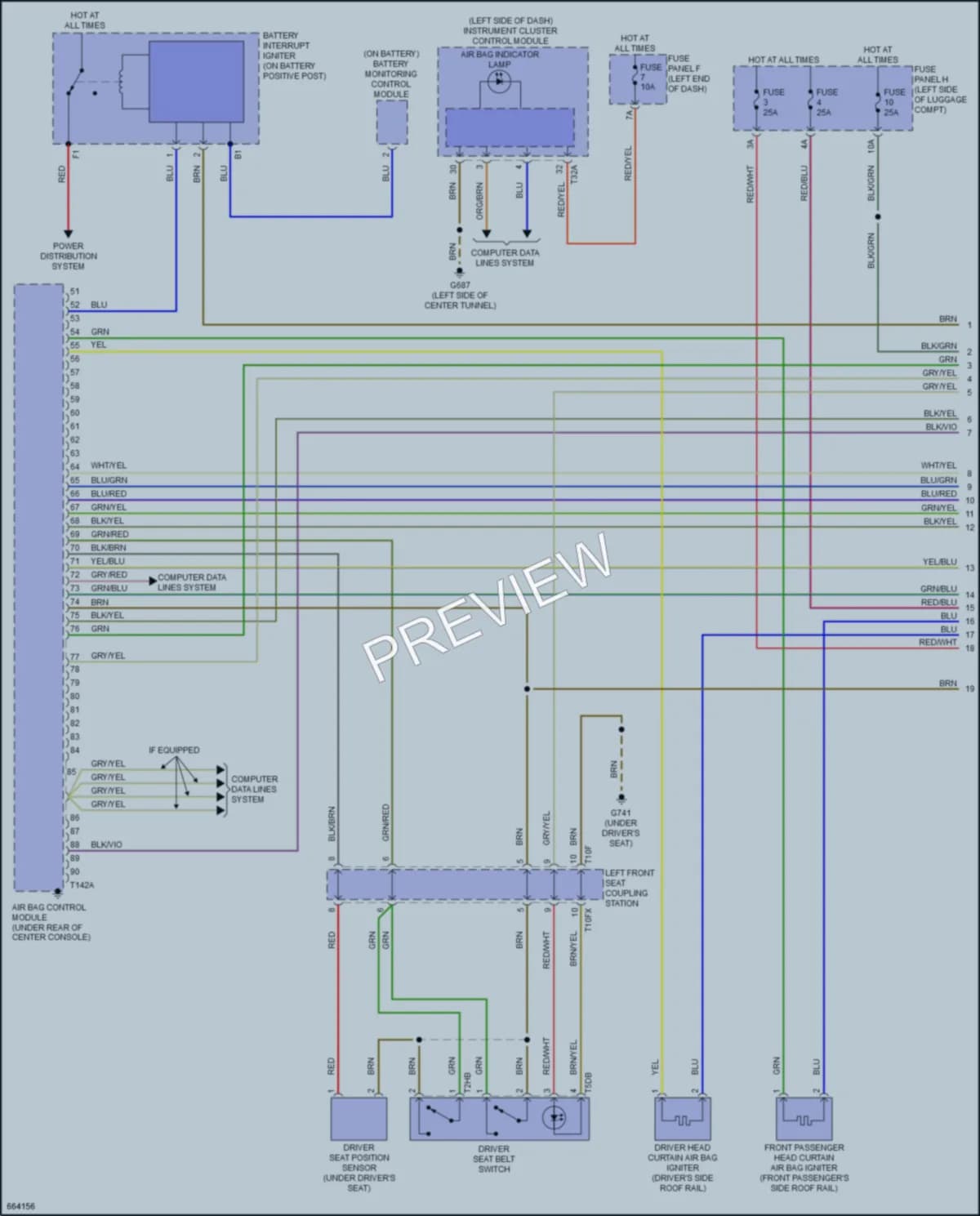 2019 Audi A7 Supplemental Restraints wiring diagram preview