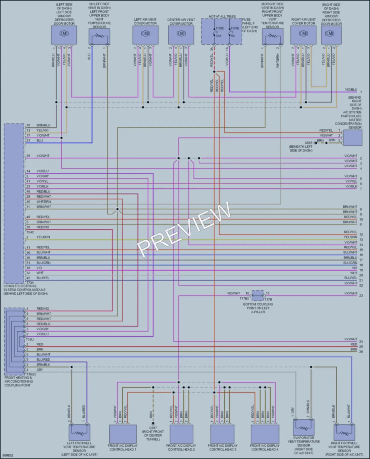 2019 Audi A8 Air Conditioning wiring diagram preview