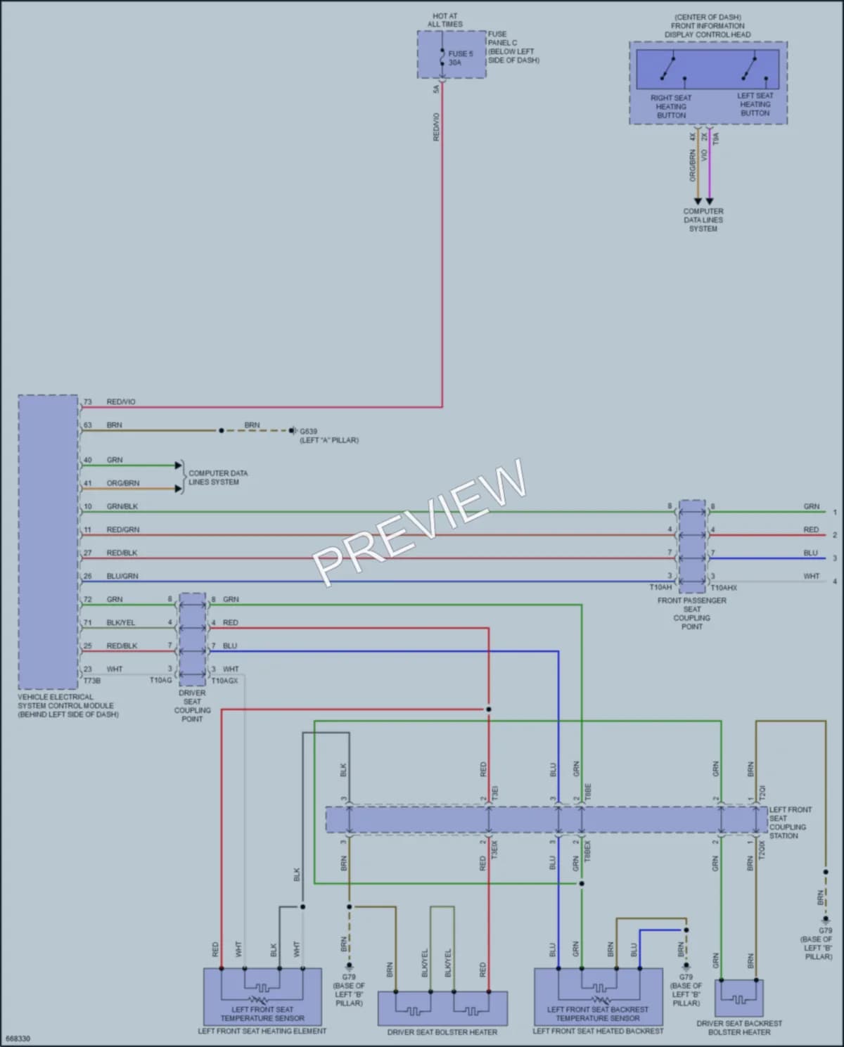 2019 Audi A8 Power Seats wiring diagram preview