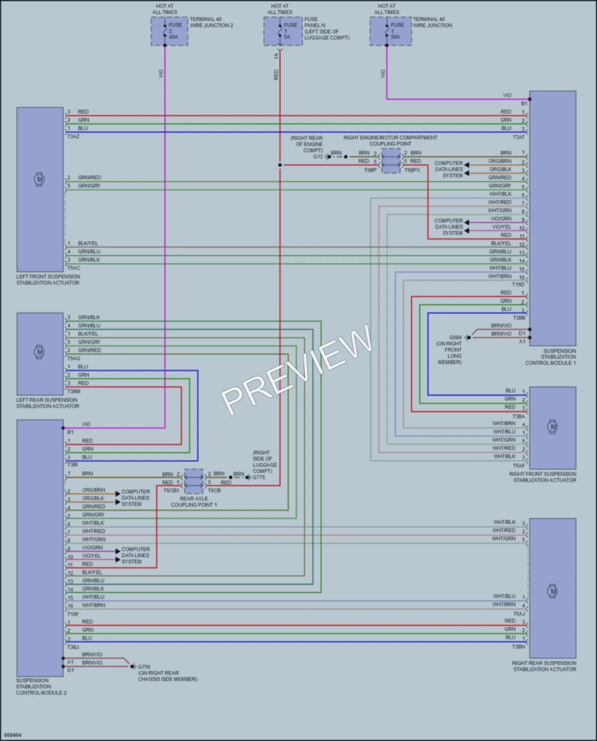 2019 Audi A8L Electronic Suspension wiring diagram preview