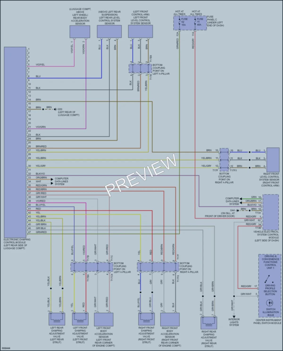 2019 Audi Q3 Electronic Suspension wiring diagram preview