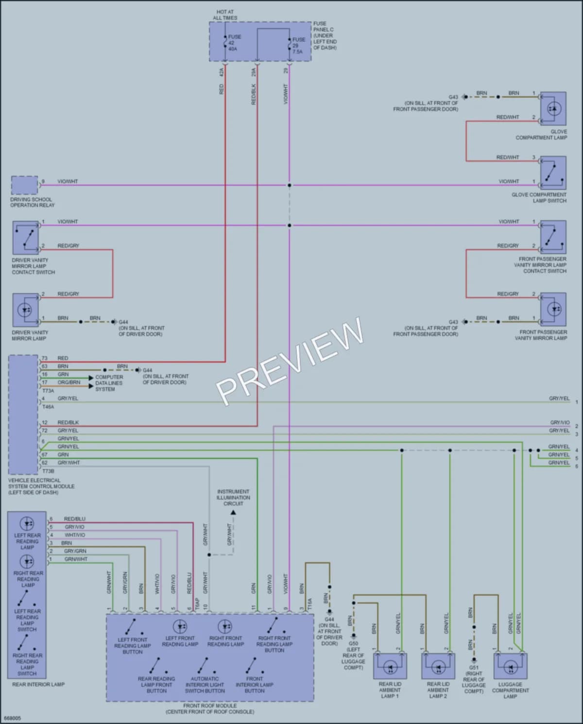 2019 Audi Q3 Interior Lights wiring diagram preview