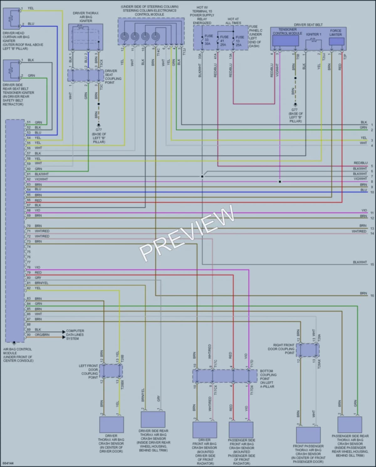 2019 Audi Q3 Supplemental Restraints wiring diagram preview
