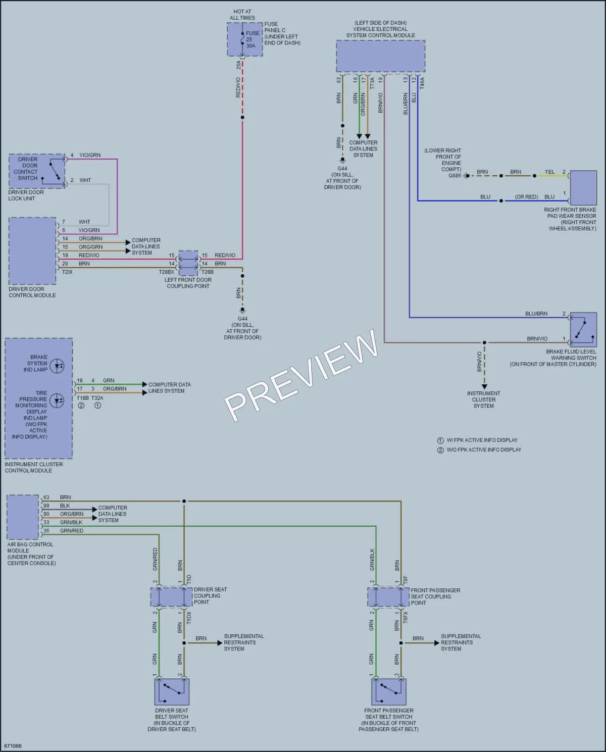 2019 Audi Q3 Warning Systems wiring diagram preview