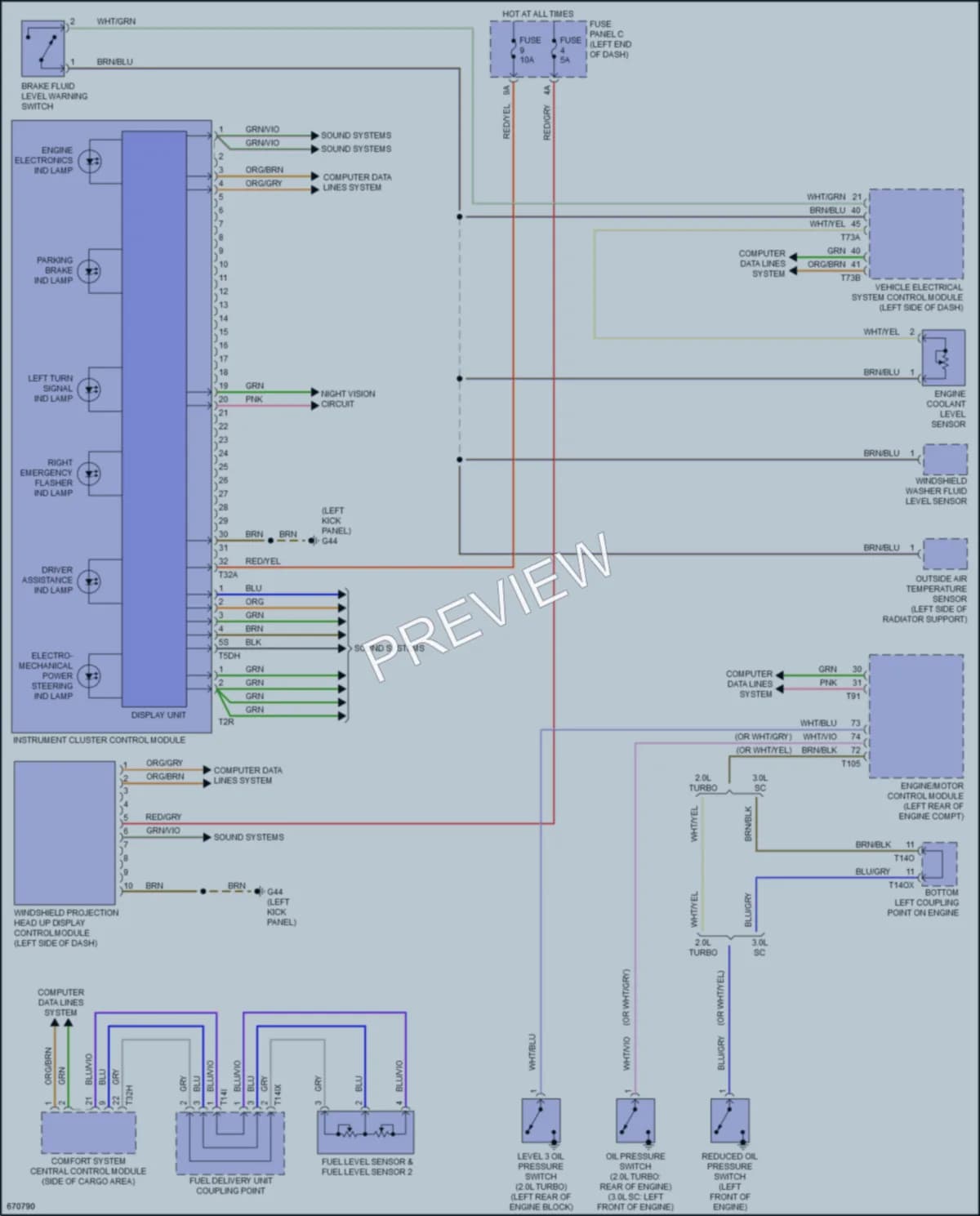 2019 Audi Q7 Instrument Cluster wiring diagram preview