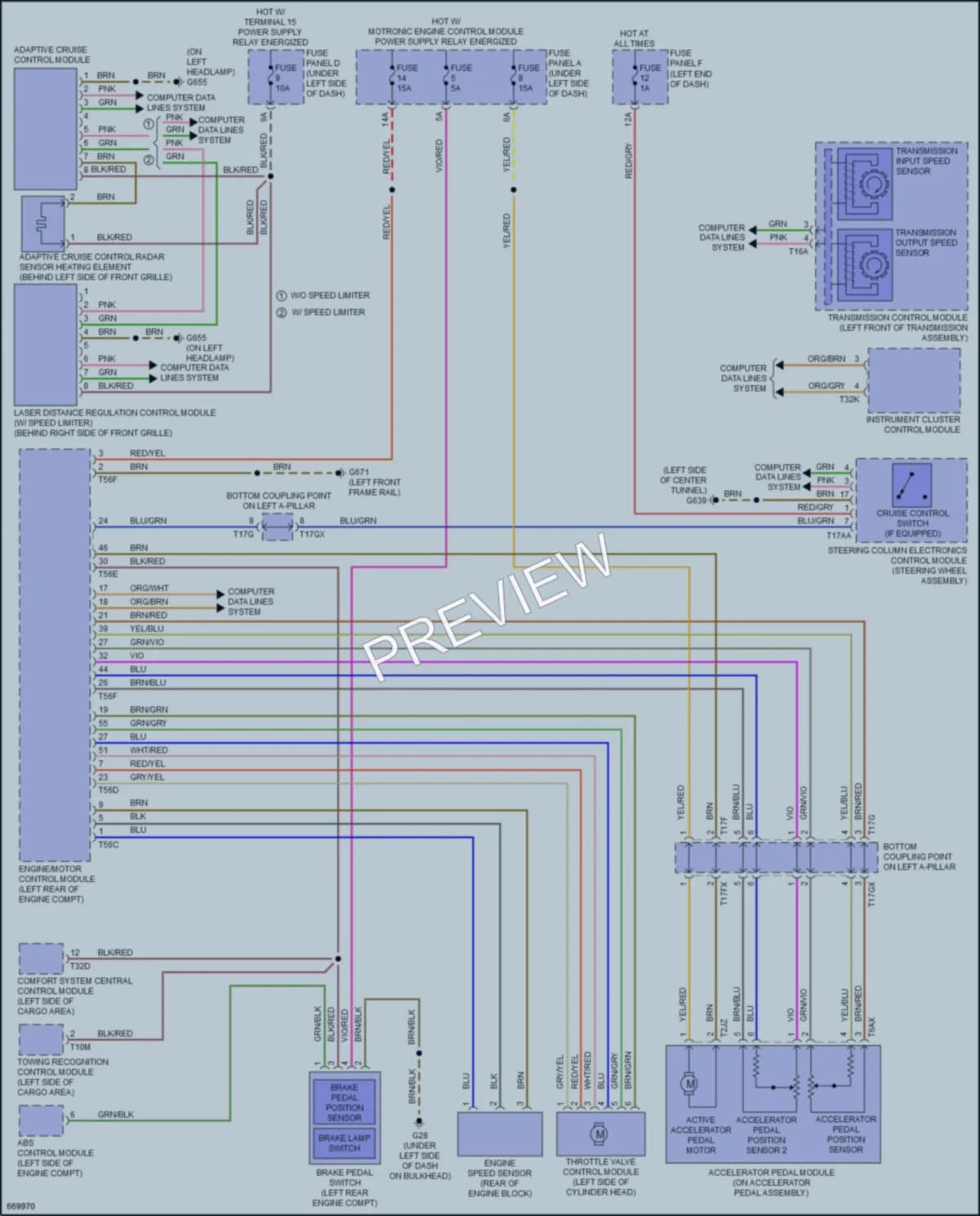 2019 Audi Q8 Cruise Control wiring diagram preview
