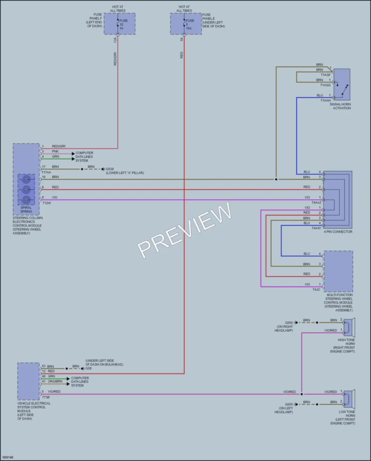 2019 Audi Q8 Horn wiring diagram preview