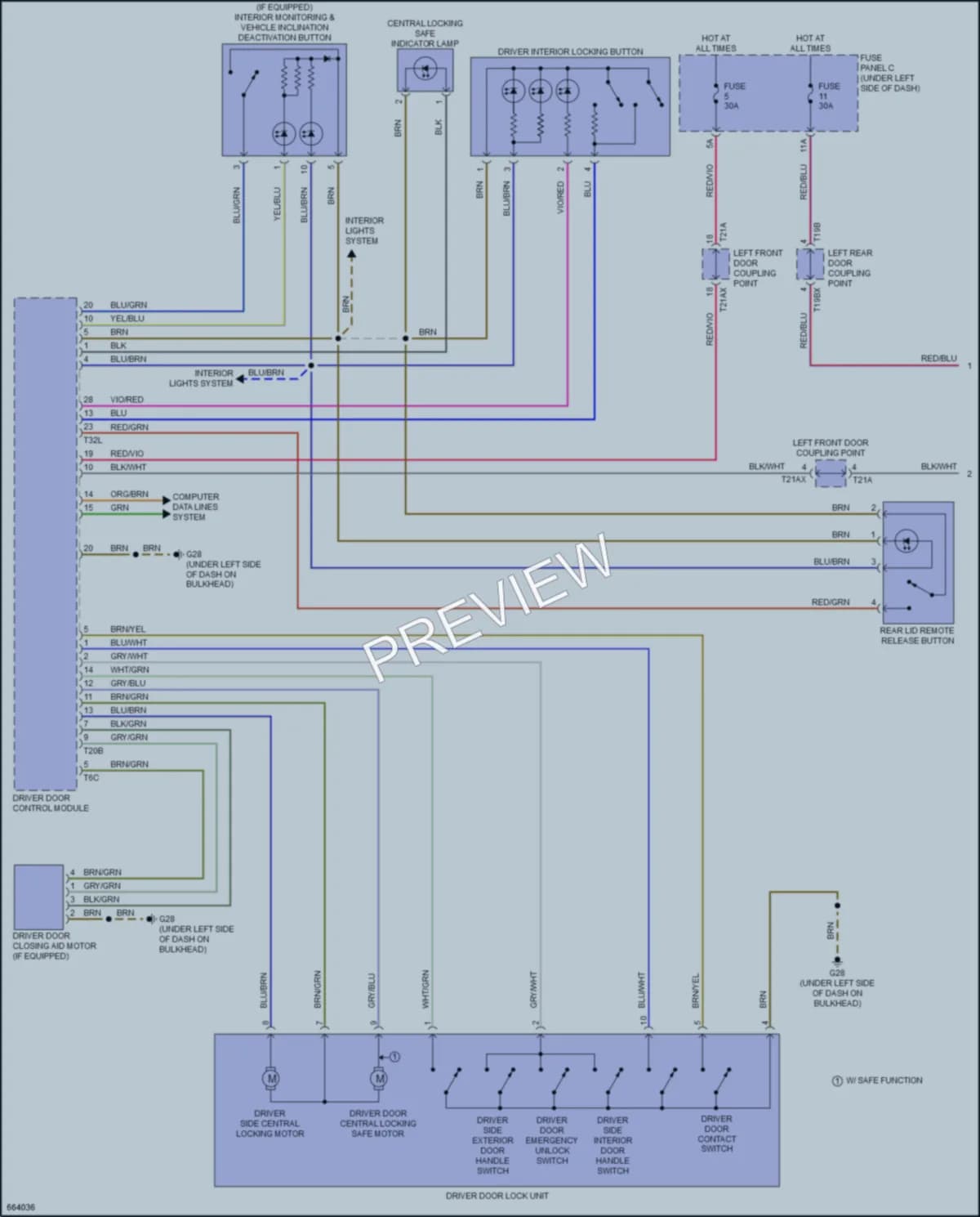 2019 Audi Q8 Power Door Locks wiring diagram preview