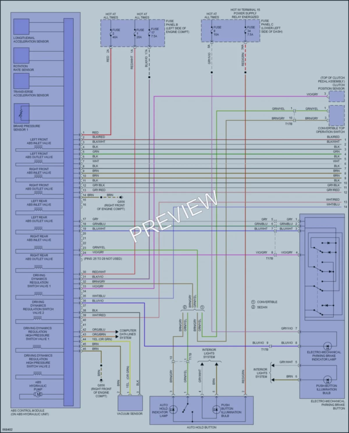 2019 Audi RS3 Anti Lock Brakes wiring diagram preview