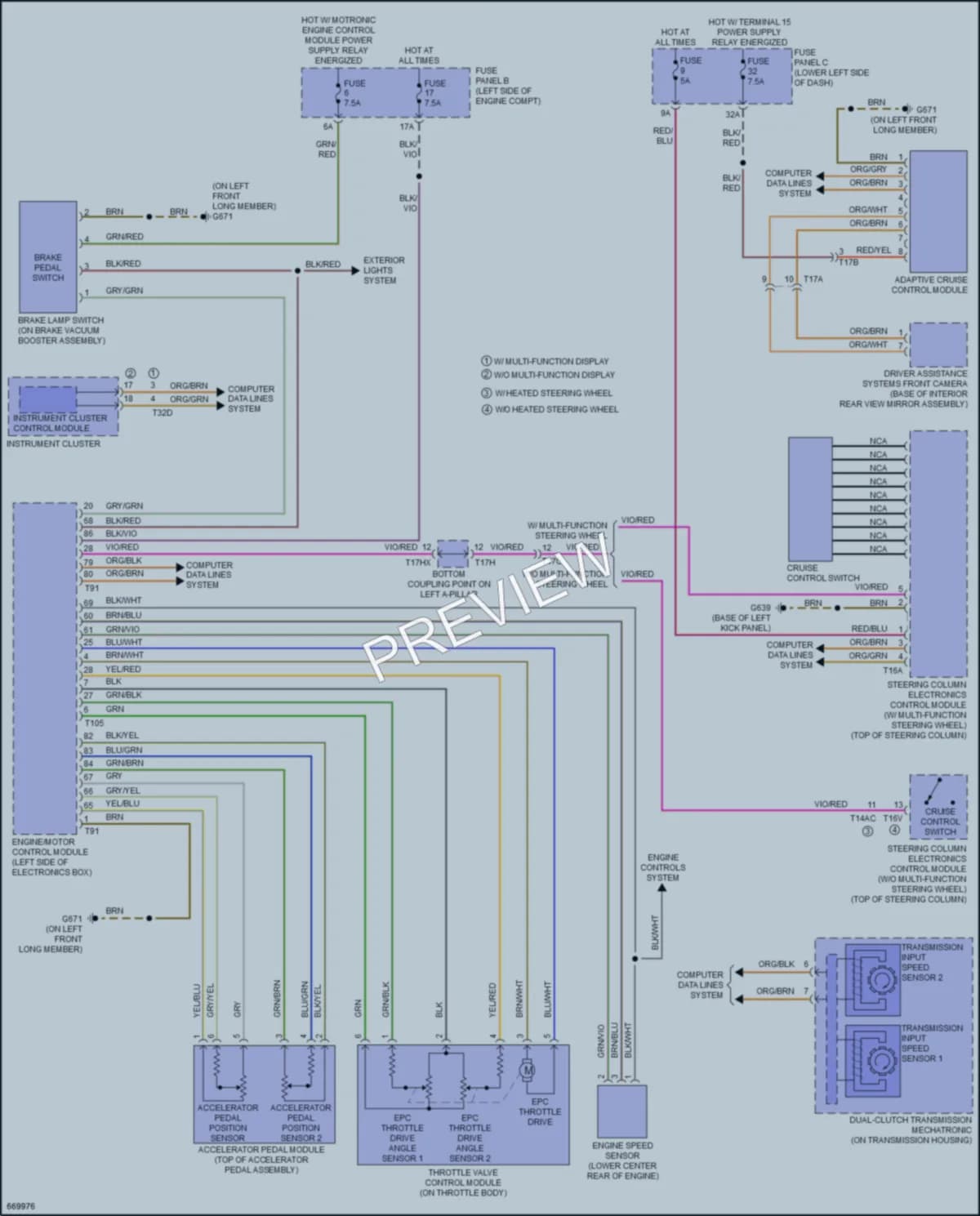2019 Audi RS3 Cruise Control wiring diagram preview