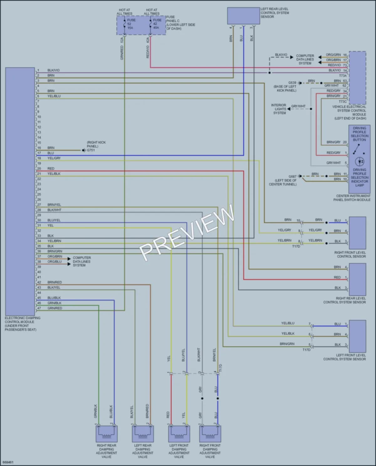 2019 Audi RS3 Electronic Suspension wiring diagram preview
